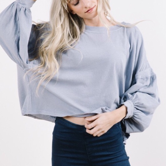 We The Free Tops - Free People Lavender Lilac Dolman Poet Sleeve Top